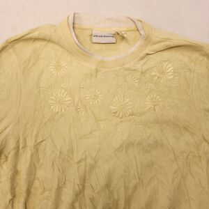 Alfred Dunner Casual Long Sleeve Cotton Pullover Sweatshirt Womens Size S Yellow